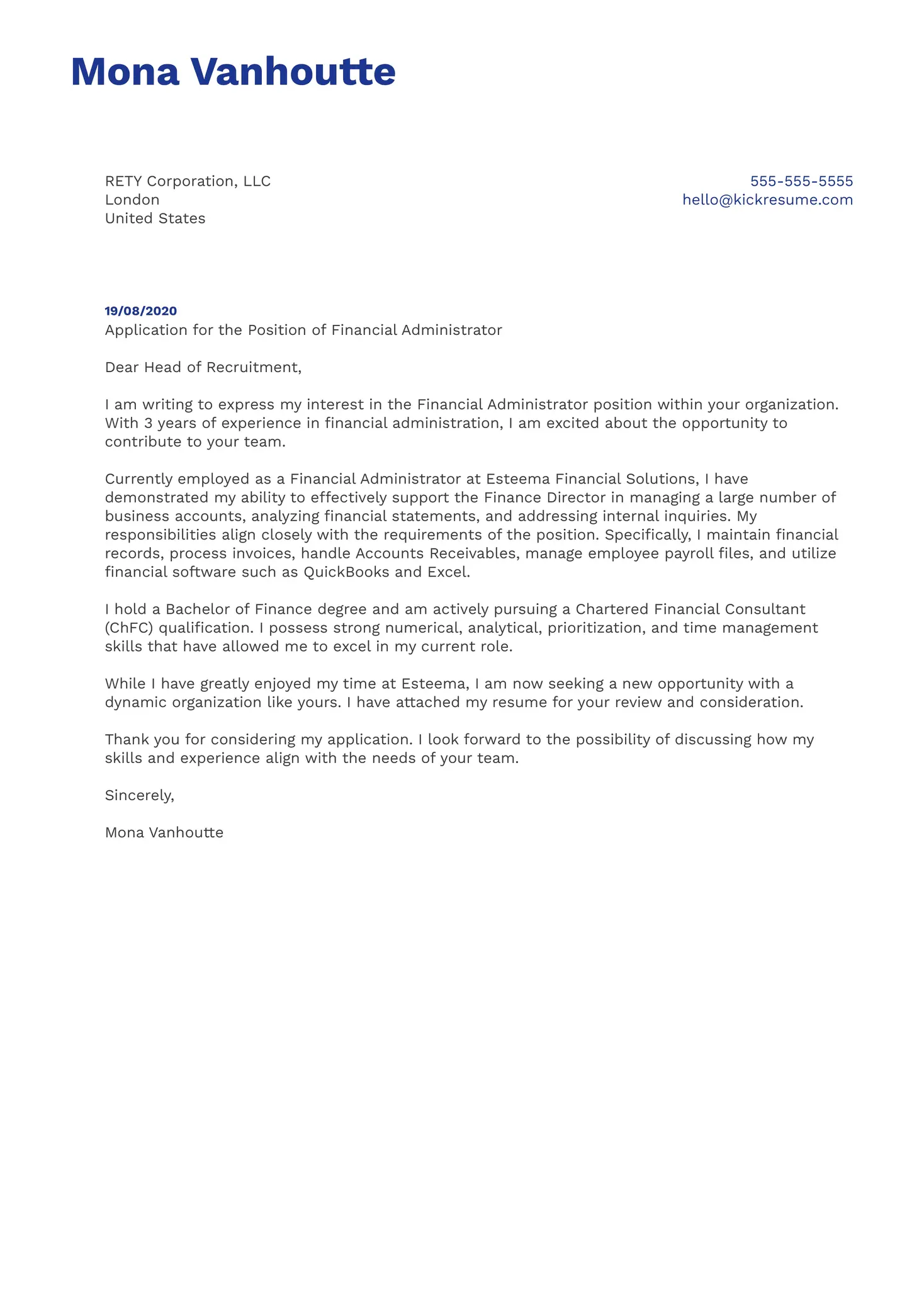 carta de presentacion para cv finanzas - Cómo escribir una carta de presentación para un trabajo en finanzas