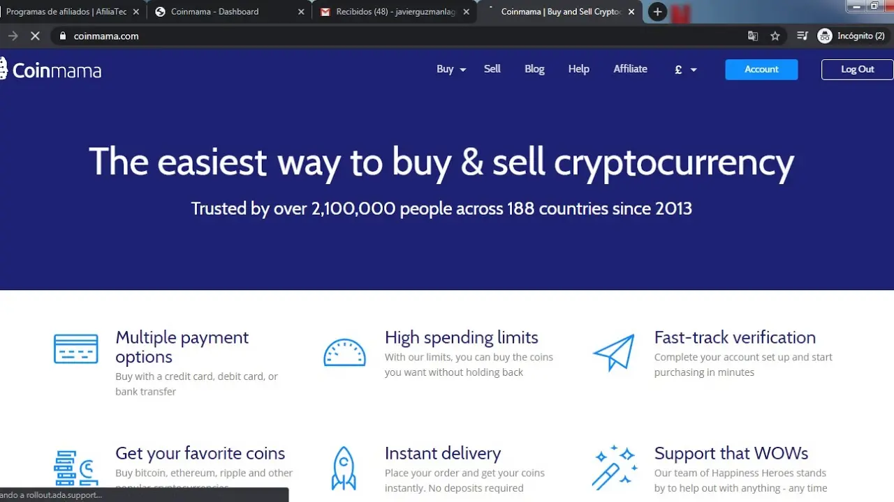 Coinmama: Comprar Bitcoin con tarjeta de crédito - Cómo funciona Coinmama coinmama son paginas para comprar bitcoins con tarjeta - Cómo funciona Coinmama