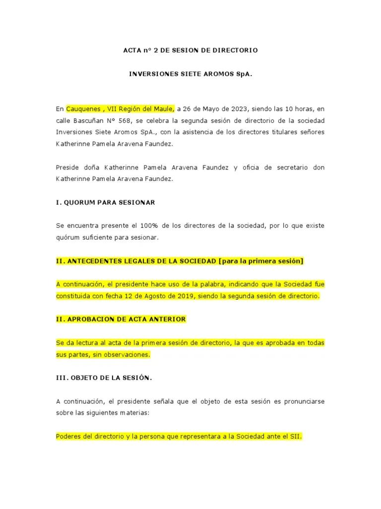 Acta de Directorio de Inversión: Guía Completa para su Redacción - Cómo redactar un acta de directorio acta de directorio inversion - Cómo redactar un acta de directorio