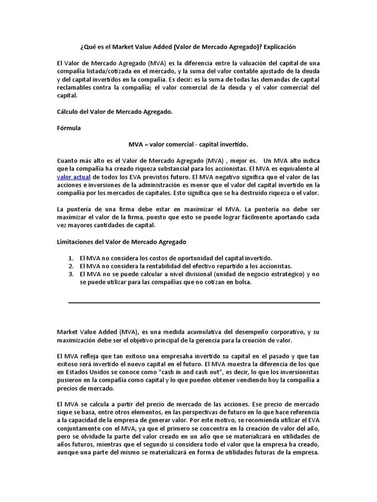 mva finanzas - Cómo se calcula el mva