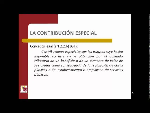 contribuciones especiales finanzas - Cómo se clasifican las contribuciones especiales