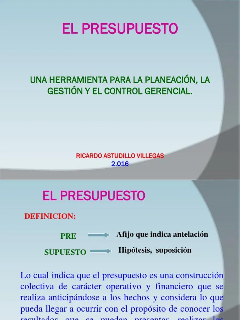 presupuesto definicion finanzas villegas - Cuál es la definición de presupuesto en finanzas