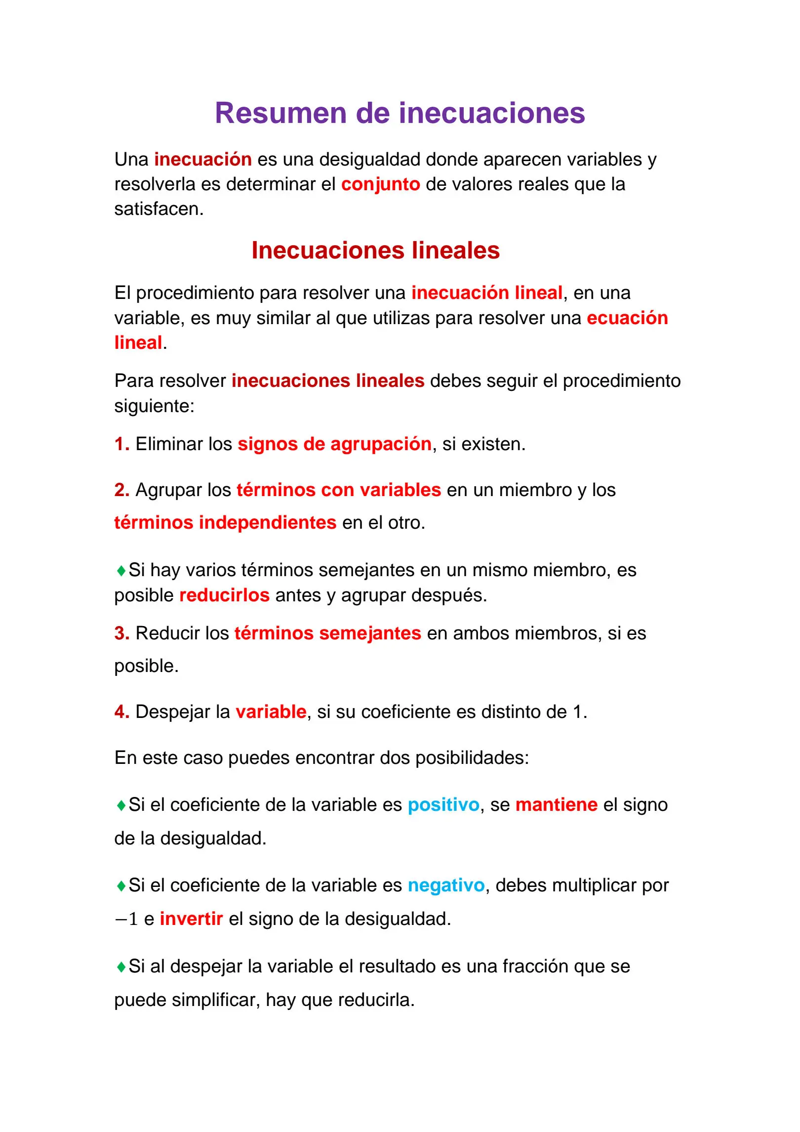 Invertir el signo de desigualdad en inecuaciones: cuándo y cómo - Cuándo se invierte el signo de desigualdad casos inversion inecuaciones - Cuándo se invierte el signo de desigualdad