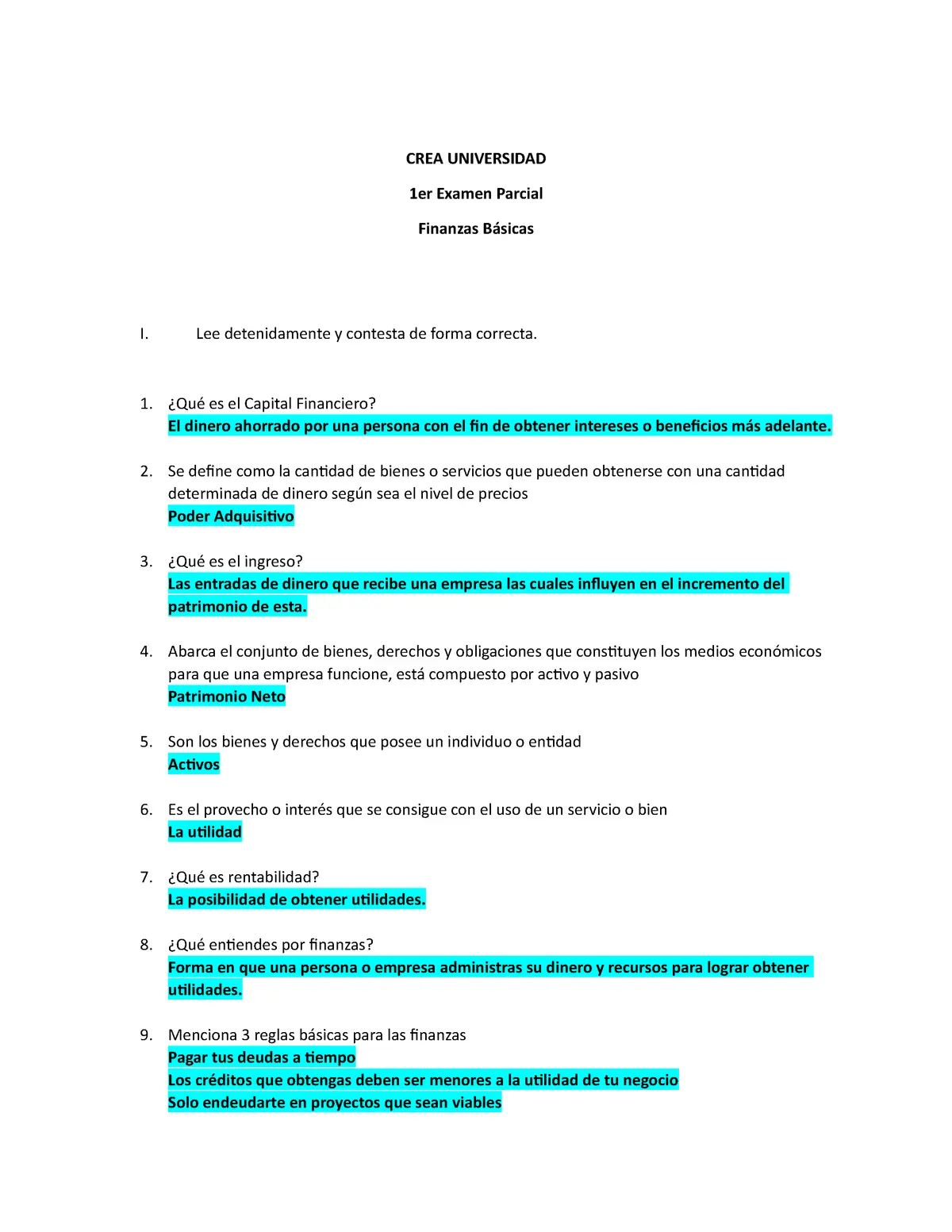 examen de ingreso finanzas - Qué es lo que viene en un examen de admisión