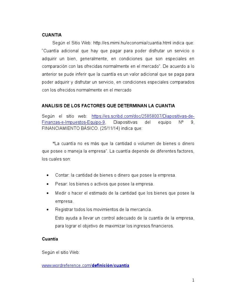 Qué es la cuantía en finanzas: Definición, tipos y ejemplos - Qué se entiende por cuantia que es cuantia en finanzas - Qué se entiende por cuantia