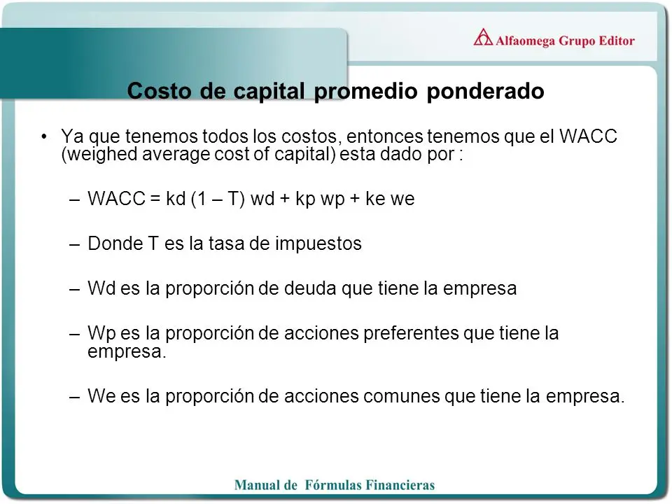 que es wd en finanzas - Qué significa costo promedio ponderado