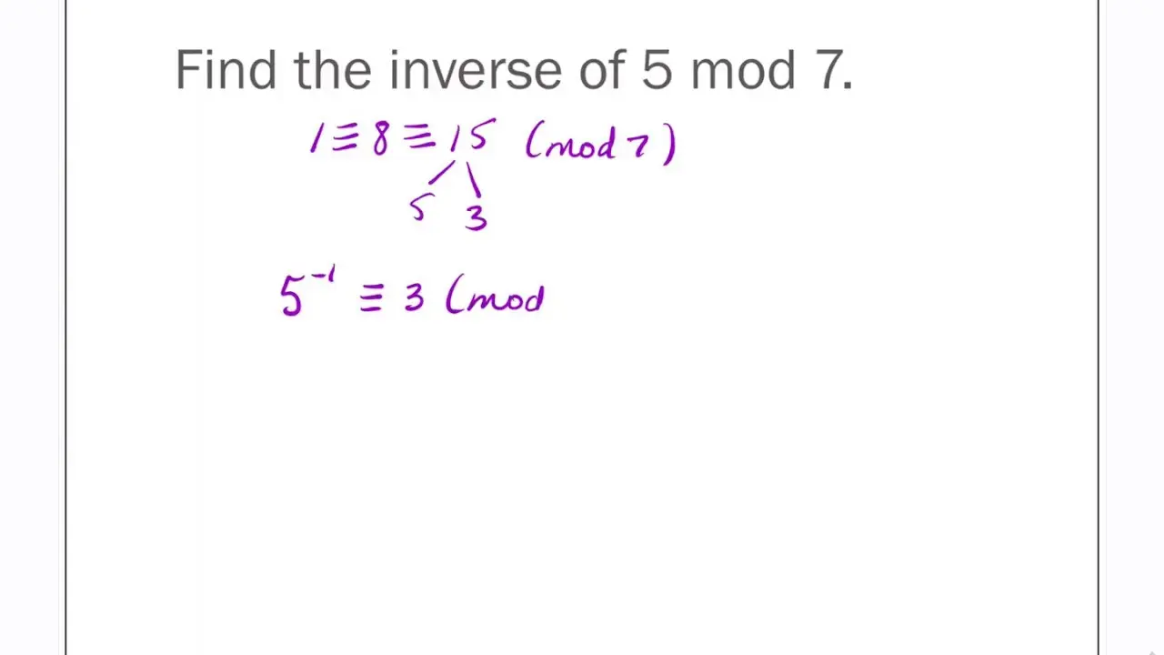 Aritmética Modular: Congruencia Módulo m y Inversos Multiplicativos - Qué significa que ayb sean congruentes módulo n a y b sean inversos modulo m - Qué significa que ayb sean congruentes módulo n