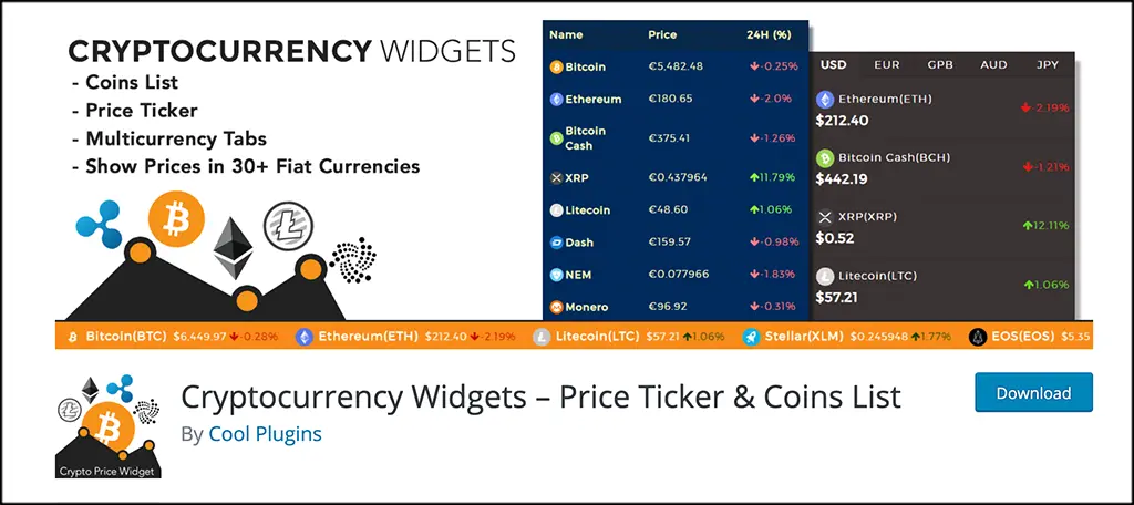 bitcoin price api wordpress - What is the CryptoCurrency ticker in WordPress